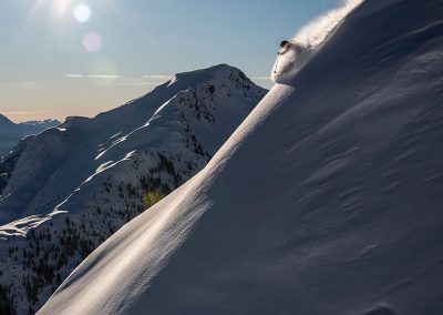 Steep Skiing while Heli skiing in Whistler